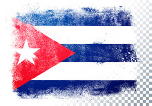 Vector Illustration Isolated Flag Of Cuba In Grunge Texture Style.