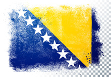 Vector Illustration isolated flag of bosnia herzegovina in grunge texture style.