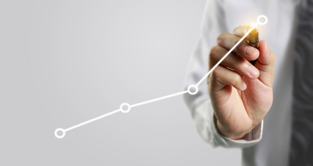 Hand drawing  chart, graph stock of growth...