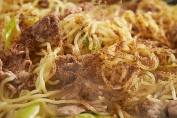 Poster - Cooking yakisoba, Japanese stir fried noodle 