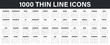 © iiierlok_xolms - Big set of 1000 thin line Web icon. Business, finance, shopping, logistics, medical, health, people, teamwork, contact us, arrows, electronics, social media, education, management. Vector collection.