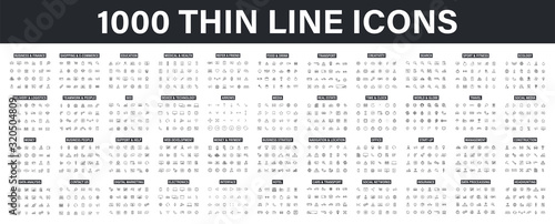 Fotografía Big set of 1000 thin line Web icon