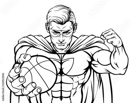 A superhero basketball spor...