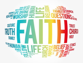 Wall Mural - Faith word cloud collage, social concept background