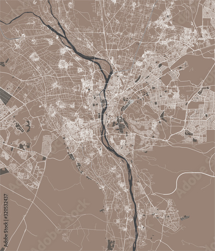 Fotografía map of the city of Cairo, Giza, Egypt