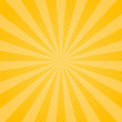 Yellow rays background with halftone effect. Shine sunburst for comic book. Pop art banner with dots. Summer wallpaper in retro style. Design graphic frame with star beam. vintage vector illustration.