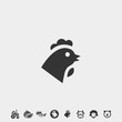chicken icon vector illustration and symbol foir website and graphic design