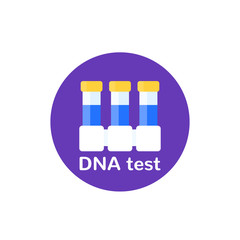 Canvas Print - DNA test icon with lab tubes