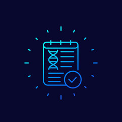 Poster - DNA test result vector line icon