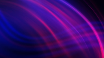 Fototapete - Dark blue abstract background with ultraviolet neon glow, blurry light lines, waves