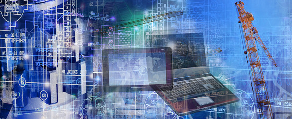 Wall Mural - conceptual construction engineering industrial technologies