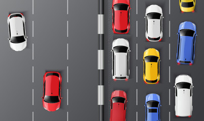 Poster - Traffic Top View Composition