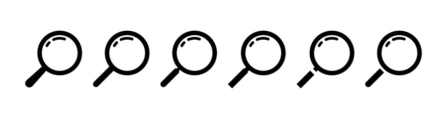 Canvas Print - search. magnifying glass collection icons. search icons. magnifier or loupe icons. set of search sym