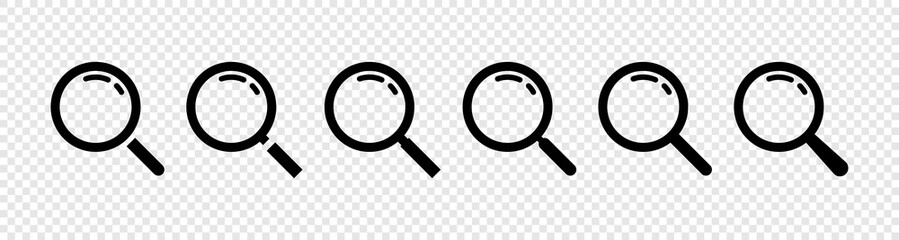 Wall Mural - magnifying glasses icons. search. search icons. set of search symbols. magnifier or loupe icons. mag