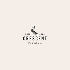 Poster - c letter moon crescent logo vector icon illustration hipster vintage retro