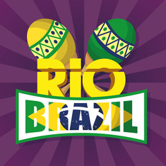 brazil carnival poster with maracas