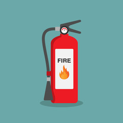 Fire extinguisher flat design vector illustration