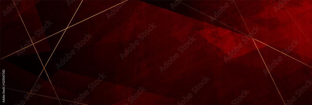 Red grunge corporate abstract background with golden lines. Vector ...