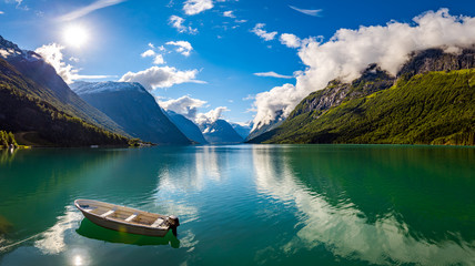 lovatnet lake beautiful nature norway.