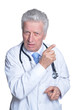 © aletia2011 - Portrait of angry senior male doctor with stethoscope