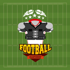 Wall Mural - american football sport poster with front shirt equipment