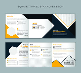 Wall Mural - Square trifold brochure design template