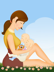 Poster - illustration of mother and twins