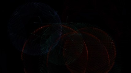Wall Mural - geometric circular shapes appear and evolve then fade to black