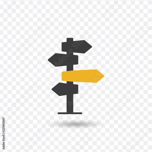 Fotomural Vector illustration, direction sign in different, destination, choice of directions, travel to different places