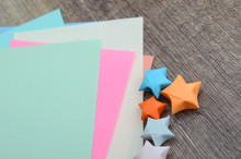 Origami Stars With Colorf Paper Sheets