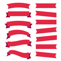 Wall Mural - Cartoon banners and comic ribbons. Colored banner ribbon. Banner ribbon vector set