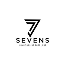 Creative Illustration Modern 7 Seven Geometric Logo 