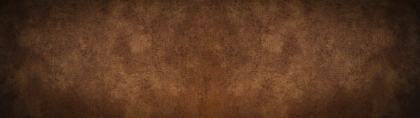 old brown rustic leather texture - background banner panorama long pattern