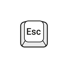 Esc (Escape) keyboard button icon. Vector line icon