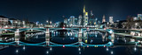 Fototapeta Mosty linowy / wiszący - Frankfurt at night 
