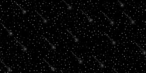 Wall Mural - abstract black background with falling stars for your design. vector starry night sky