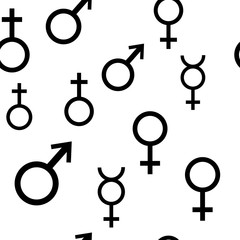 Wall Mural - Seamless pattern with astrological symbols of planet - Venus; Mercury; Mars; Earth.