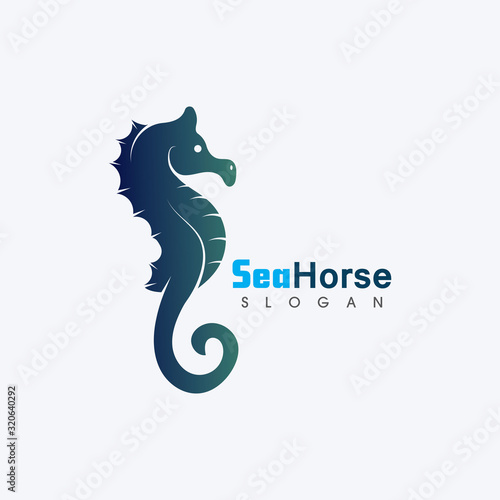 Sea horse icon Logo and symbol template vector design Canvas Print