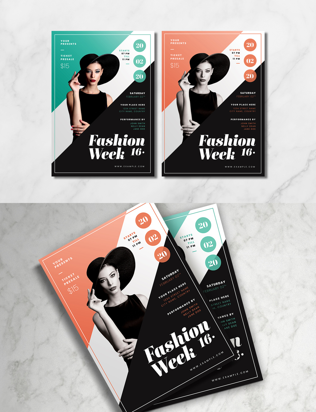 Fashion Show Flyer Layout Stock Template | Adobe Stock, image size:1024x1334
