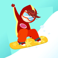 Wall Mural - snowboarding boy