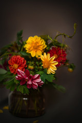 Wall Mural - still life of flowering plants in vintage style.