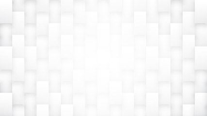 Wall Mural - 3d rectangular particles technological minimalist white abstract background. three dimensional scien