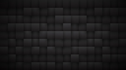 Wall Mural - 3d tetragonal blocks high technology dark gray abstract background. science tech squares grid struct