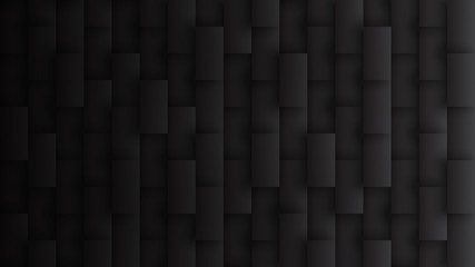 Wall Mural - dark gray 3d rectangles pattern simple minimalist black abstract background. three dimensional scien