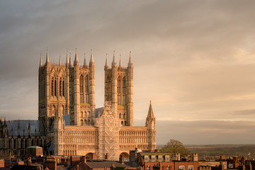 Lincoln Cathedral shot in WInter from the outside,m Lincoln, Lincolnshire, UK, 2019