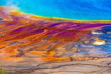 GRAND PRISMATIC SPRING FROM ABOVE, Yellowstone National Park.