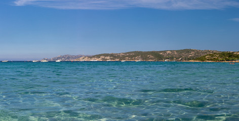 Wall Mural - view of Isola Tavolara from Sardinia beaches