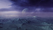 © britaseifert - 3d rendered Space Art: Alien Planet - A Fantasy Landscape with blue skies and stars