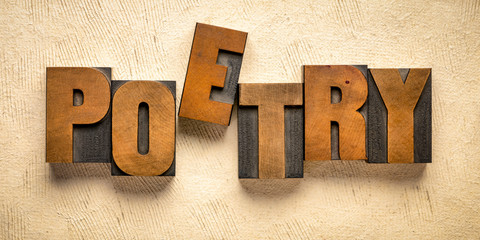 Poster - poetry word abstract in wood type