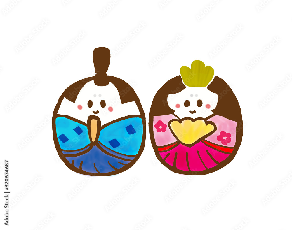 手書き, お雛様, 雛人形, ひな人形, ひなまつり, 記念日, 筆書き  